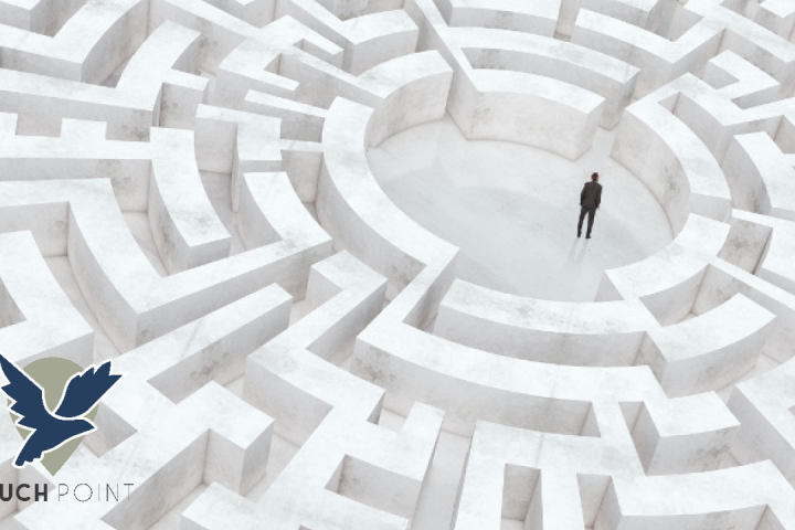 The Way the Truth the Life Touchpoint. Image of tiny man inside huge maze