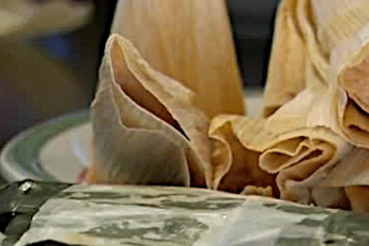 Tamale Making with Chef Karl; image of 6 tamales on a plate