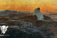 Touchpoint: Jesus went away to a solitary place. Image is a painting by Briton Riviere called Christ in the Wilderness (1899)